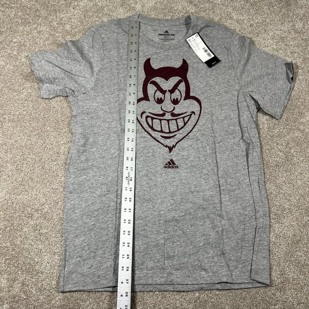 Adidas Mens M Heather Gray Graphic Arizona State Sun Devils‎ NCAA Amplifier Tee